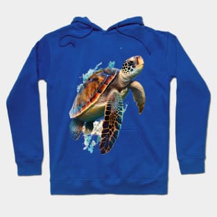 Ocean's Grace: Realistic Sea Turtle Hoodie